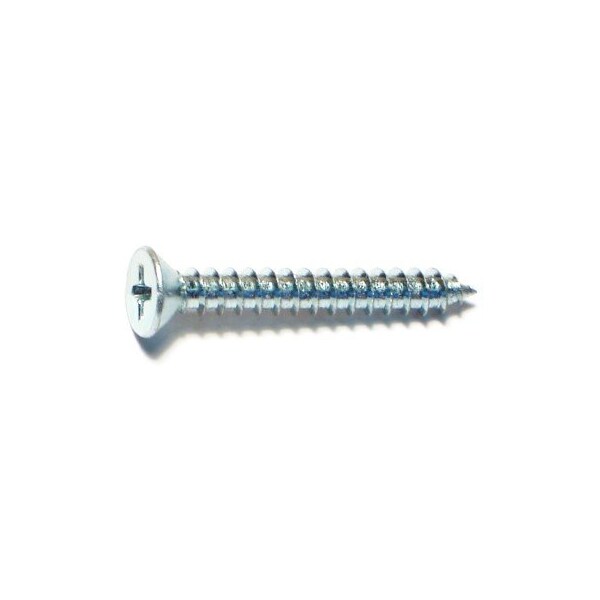 Midwest Fastener Sheet Metal Screw, #8 x 1-1/4 in, Zinc Plated Steel Flat Head Phillips Drive, 100 PK 03014 - main